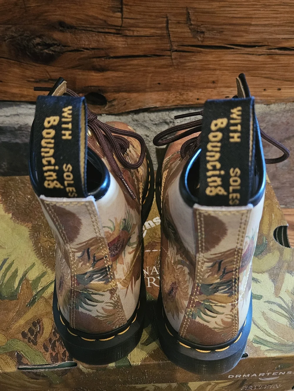 Dr. Martens 1461 The National Gallery Van Gogh Sunflower Boots - Picture 5 of 7